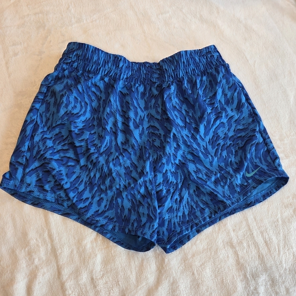 Nike Kids Large Blue Dri-Fit Training Shorts FQ4527-435 Abstract Print New